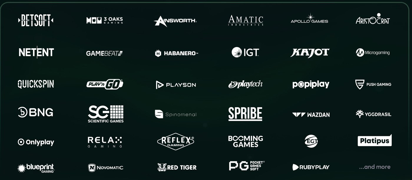 Spelaanbieders van Rivo Casino: Betsoft, NetEnt, Play'n GO, Playtech, Yggdrasil, Red Tiger, Microgaming, Novomatic en vele andere